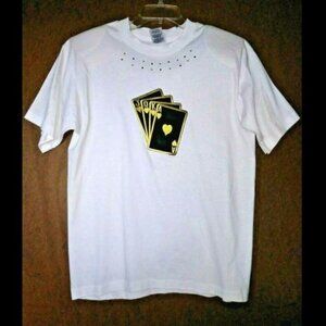 Playing cards Poker T shirt SINGLE STITCH VTG